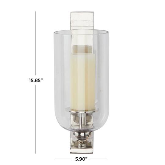 Silver Aluminum Modern Wall Sconce, 6" x 8" x 16"